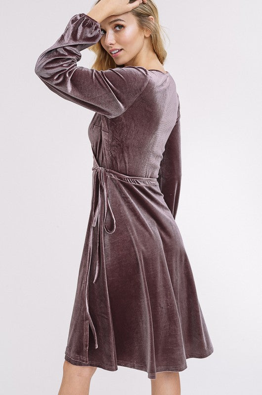 Lexie Velour Wrap Dress