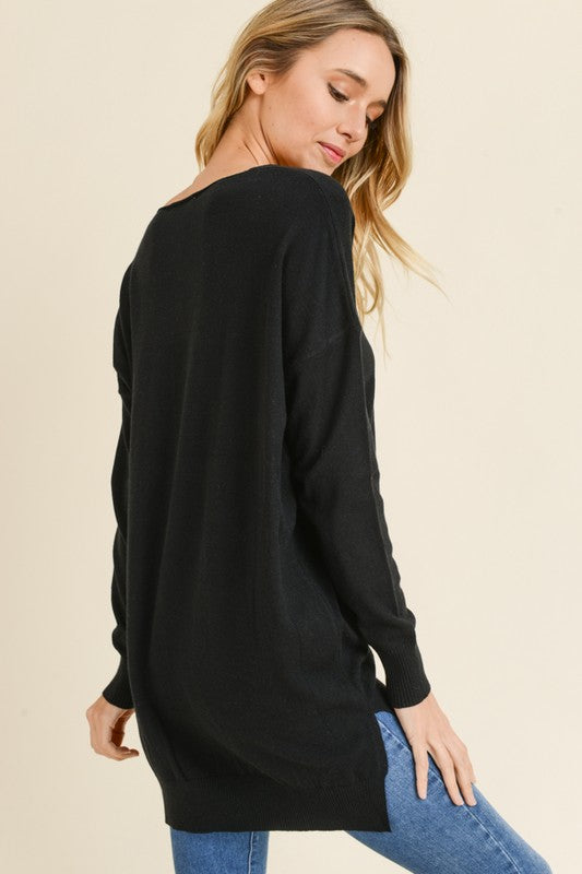 Lambs Ear Soft Sweater in Black