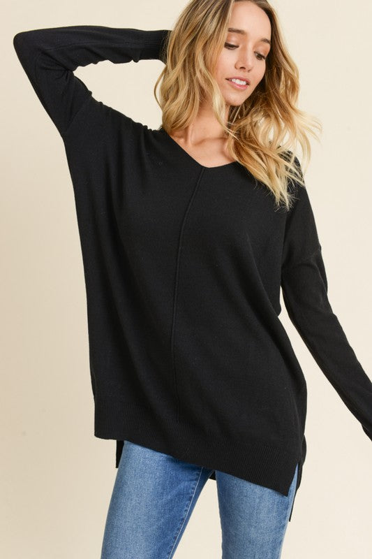 Lambs Ear Soft Sweater in Black