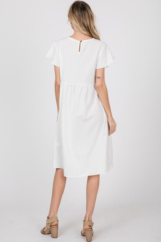 Riley Pinstripe Midi Dress