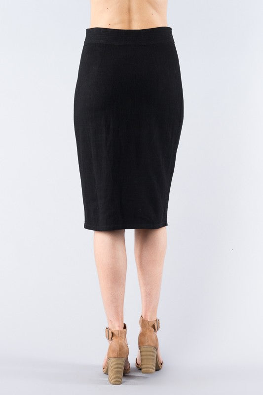 Side Button Down Skirt