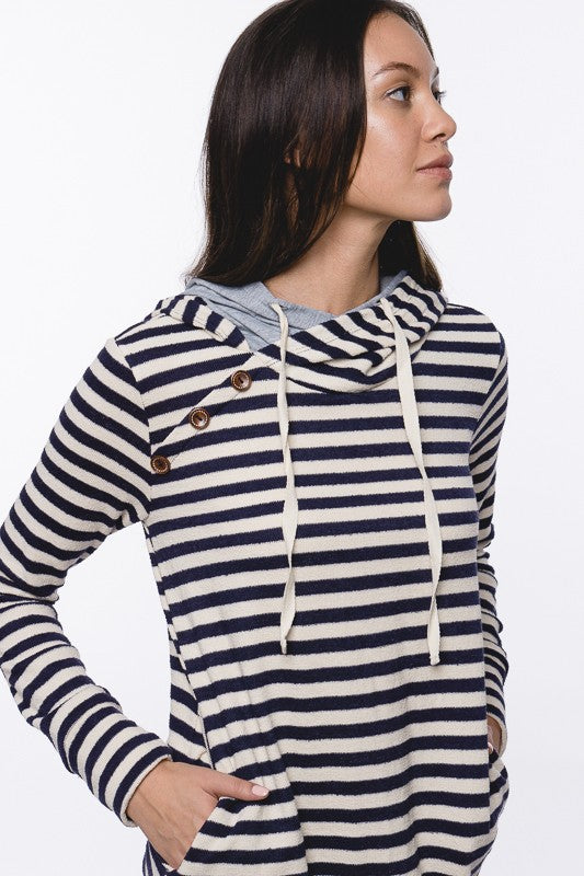 Clara Striped Terry Hoodie