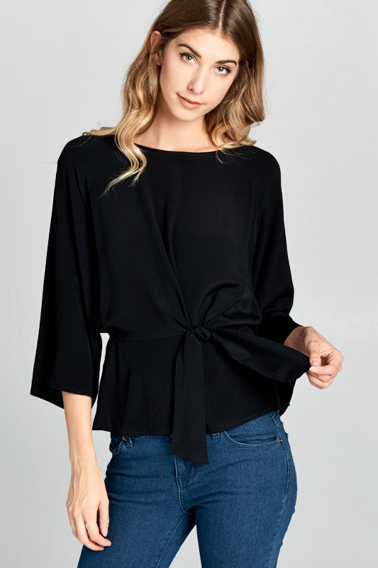 Knot Dressy Top in Black