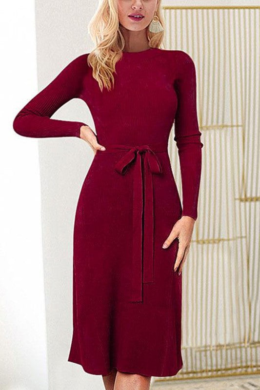 Bailey Ribbed A-Line Sweater Dress