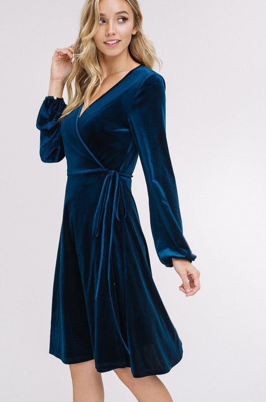 Lexie Velour Wrap Dress