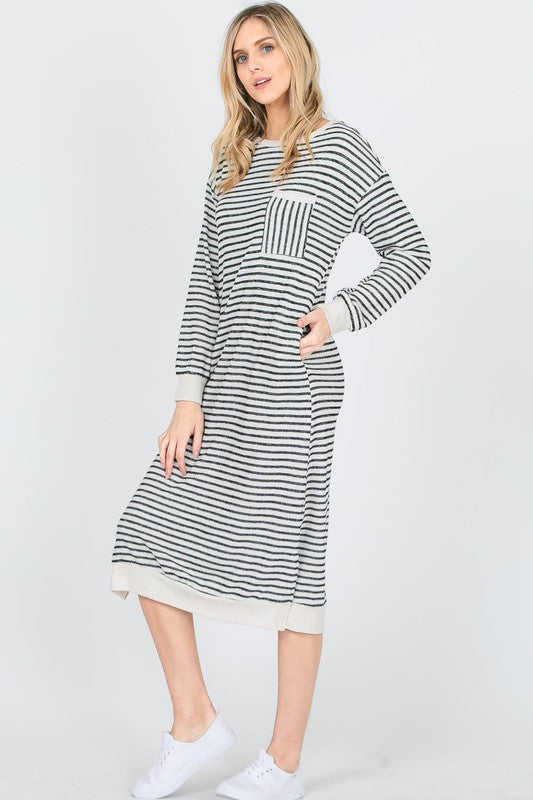 Dorian Striped Relaxed Midi Dress