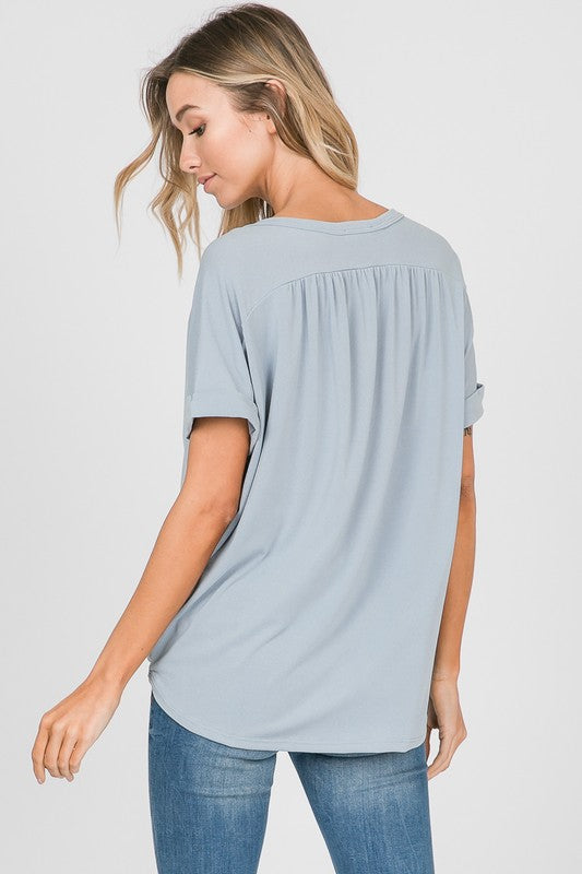 Forget Me Knot Tee in Dusty Blue