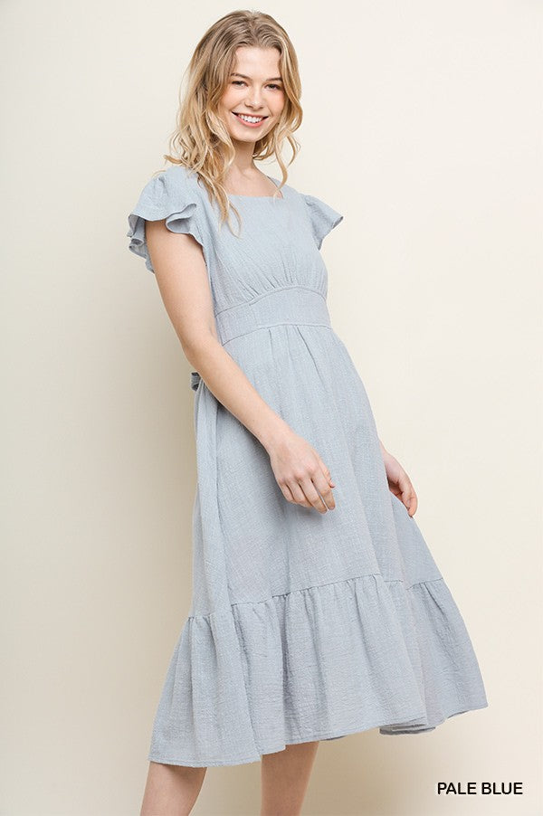 Noelle Summer Dress in Dusty Blue