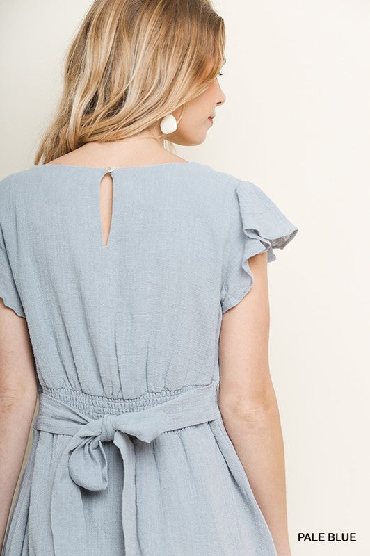 Noelle Summer Dress in Dusty Blue