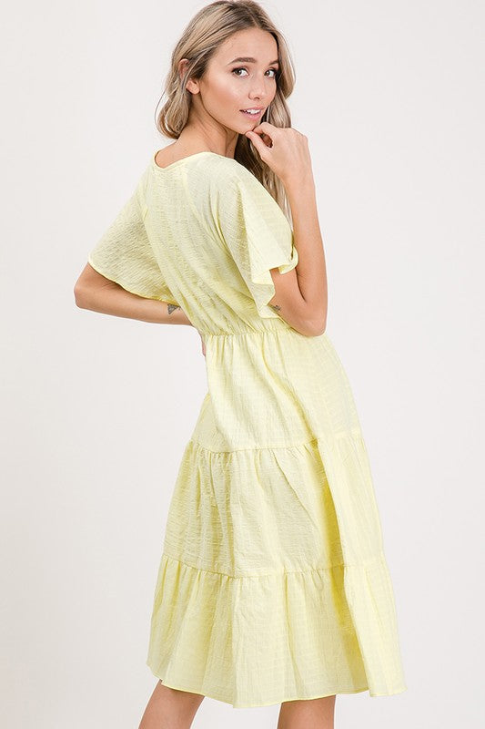 Aubrey Woven Dress in Lemon Drop