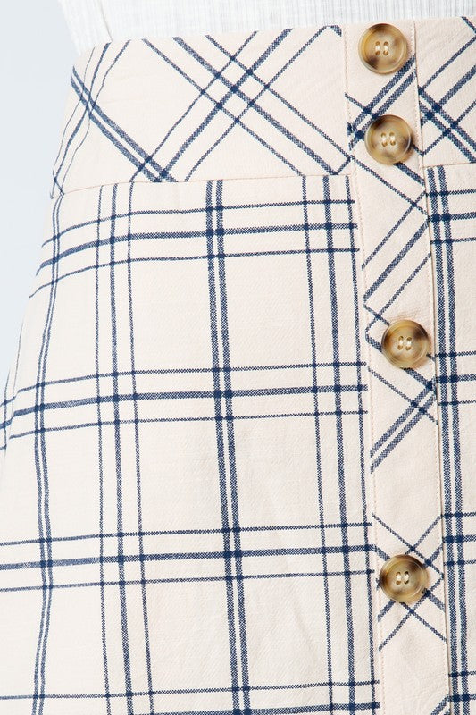 Button Down Plaid Skirt