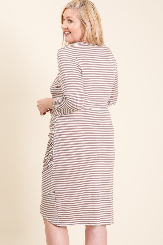 Rachel Black & White Stripe Dress in PLUS