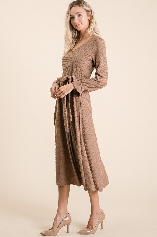 Mollie Swiss Dot A-Line Midi Dress
