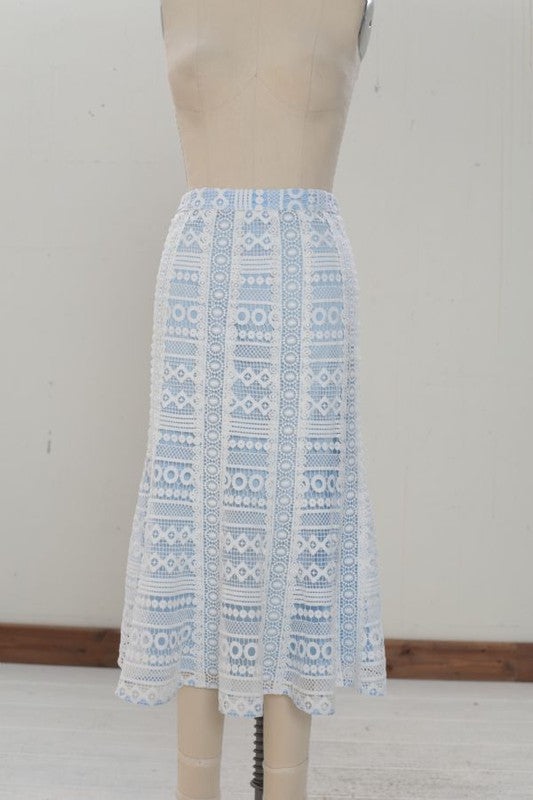 Olivia Lace A Line Midi Skirt