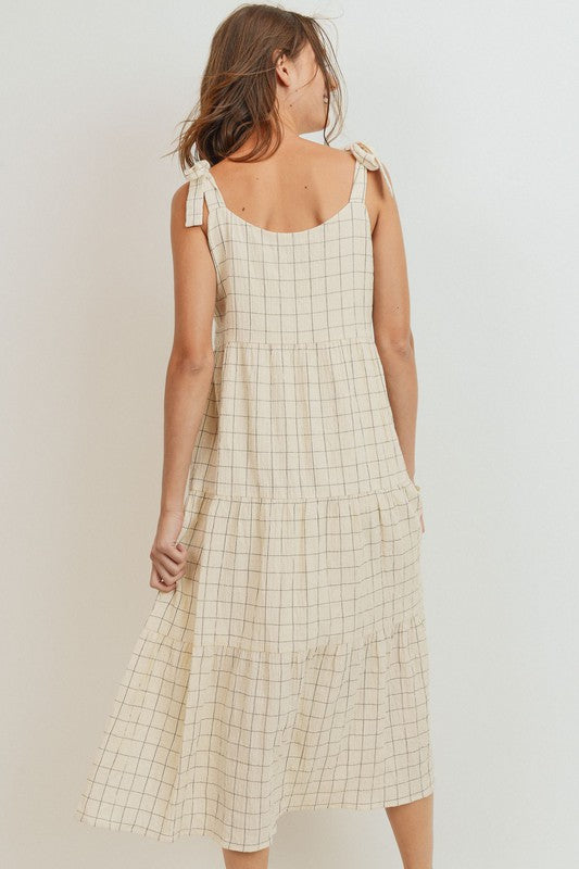 Heather Checkered Tie Dress