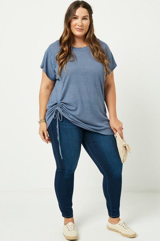 Side Drawstring Tee in Plus