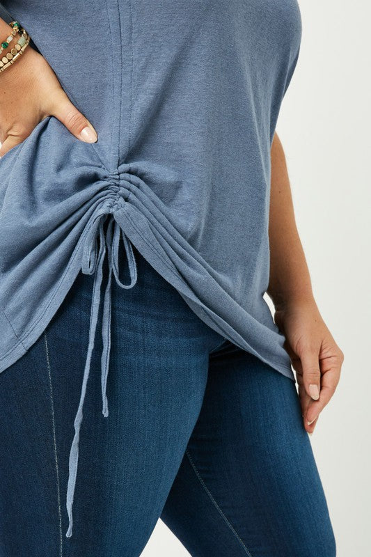 Side Drawstring Tee in Plus