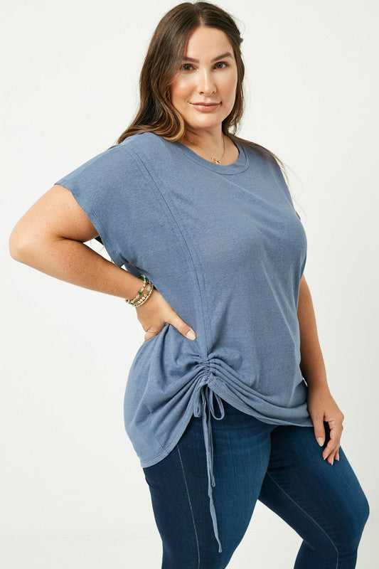 Side Drawstring Tee in Plus