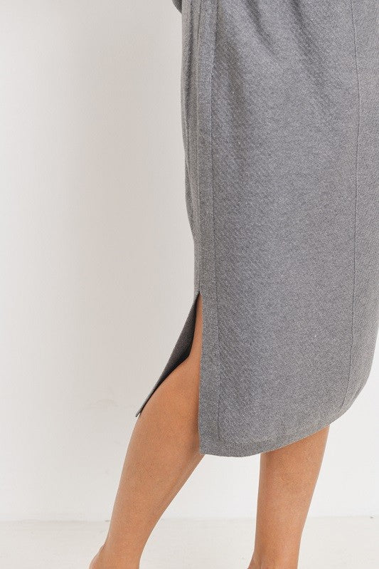 Chic Sweater Pencil Skirt in Gray