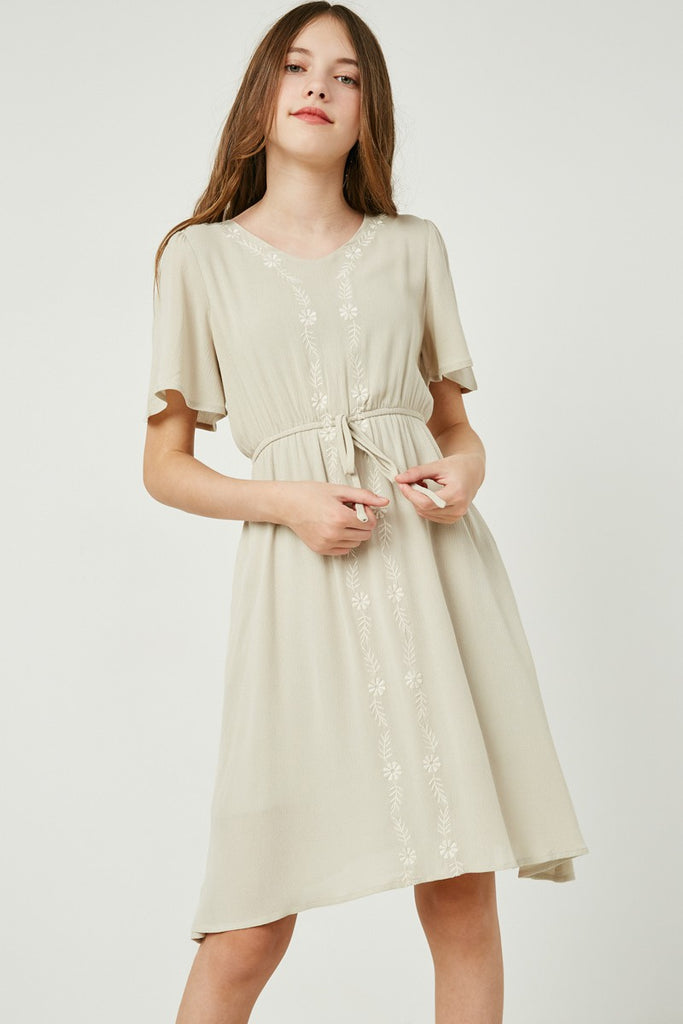 GIRLS Riley Embroidered Dress in Sage