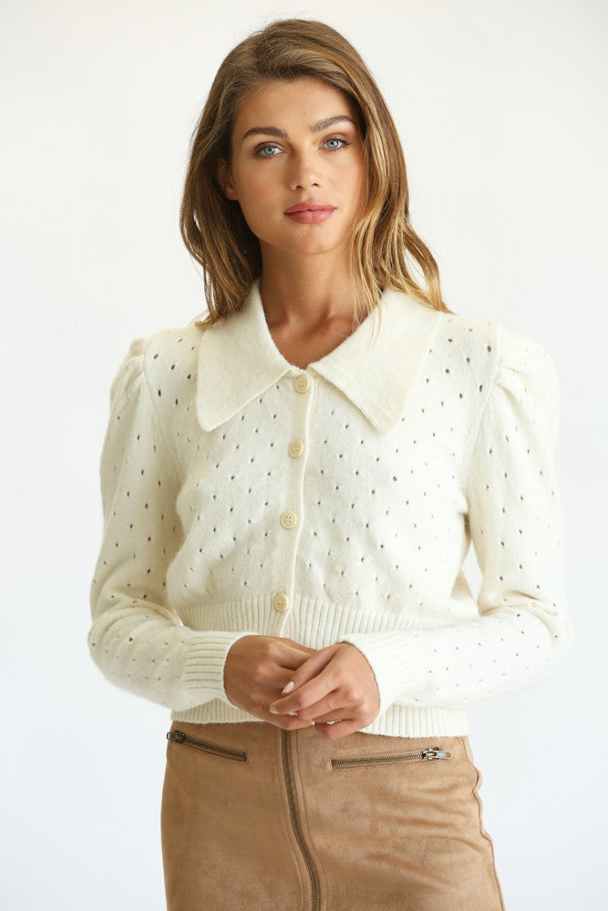 Peter Pan Cropped Cardigan