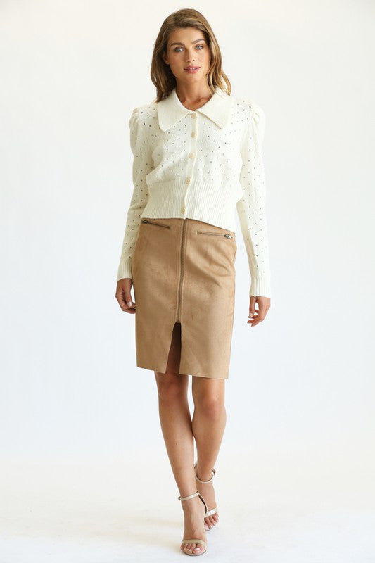 Peter Pan Cropped Cardigan