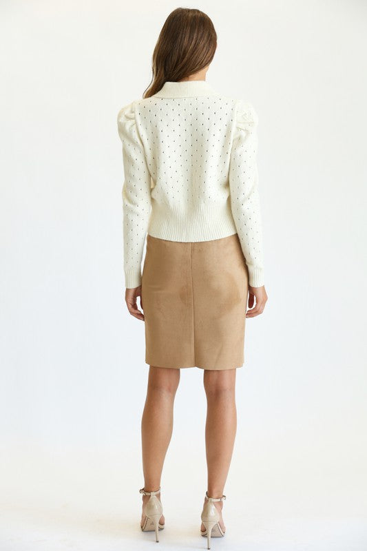 Peter Pan Cropped Cardigan