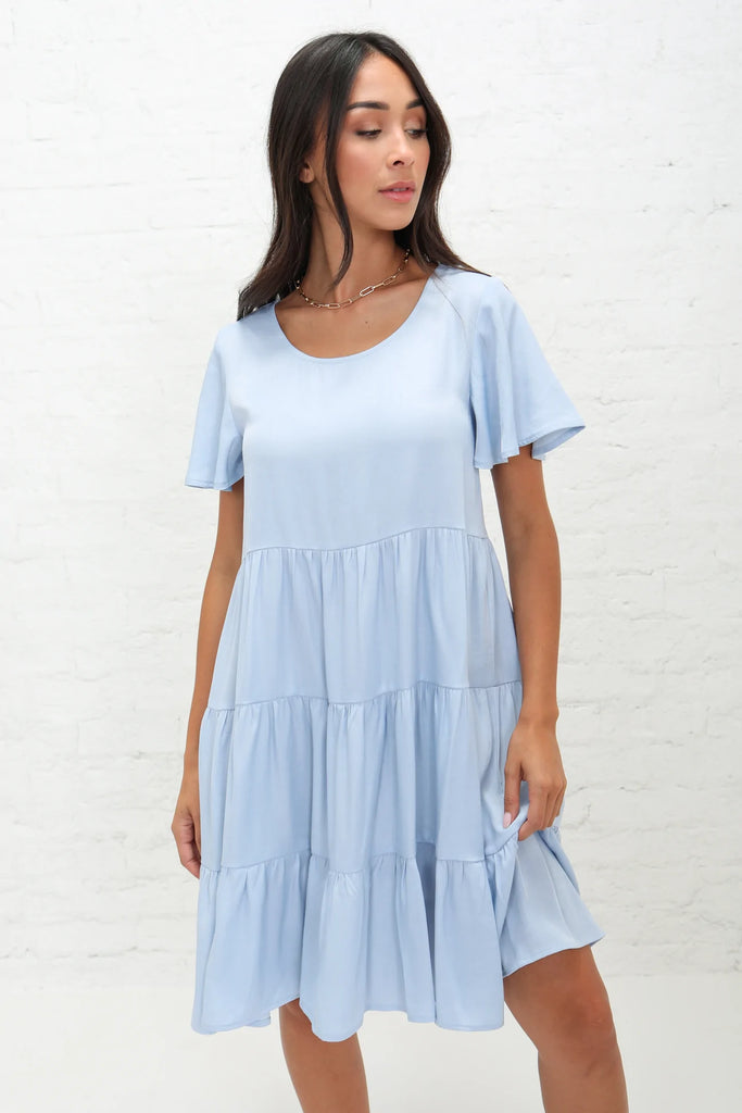 Eleanor Swing Dress in Sky Blue (Extended Sizing)