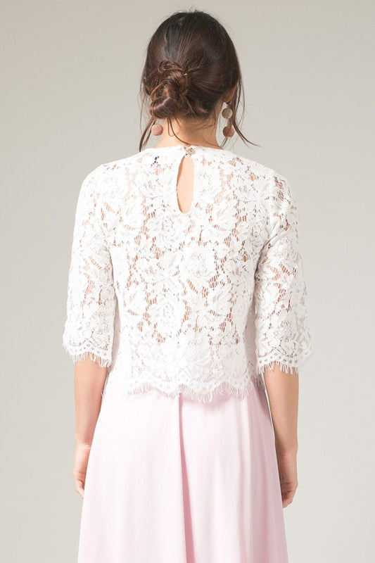Lace Pull Over Floral Top