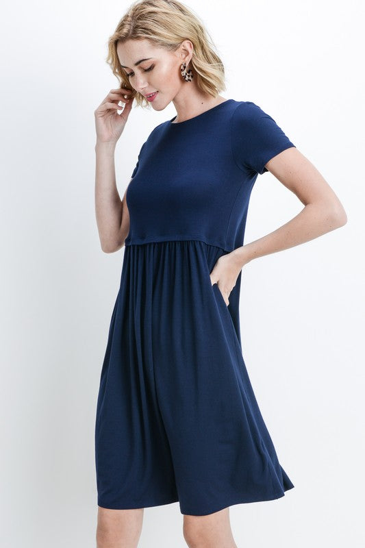 Bailey Loose Shift Dress in Navy