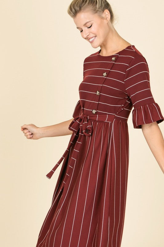 The Holly Striped Midi Dress