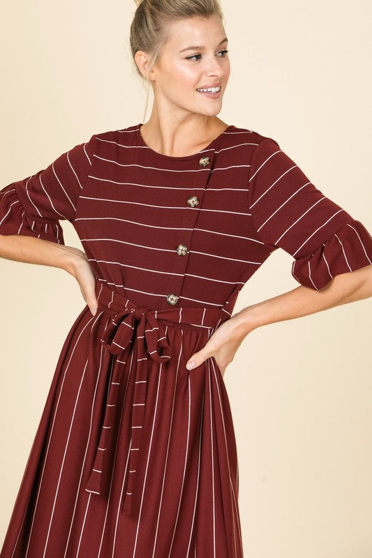 The Holly Striped Midi Dress