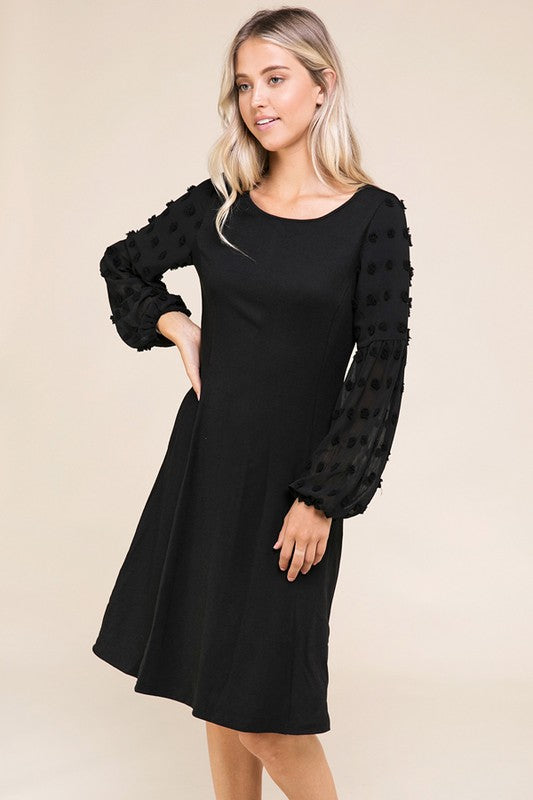 Priya Swiss Dot A-Line Dress