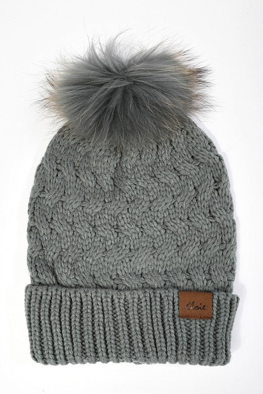 Soft Faux Fur Pom Beanie