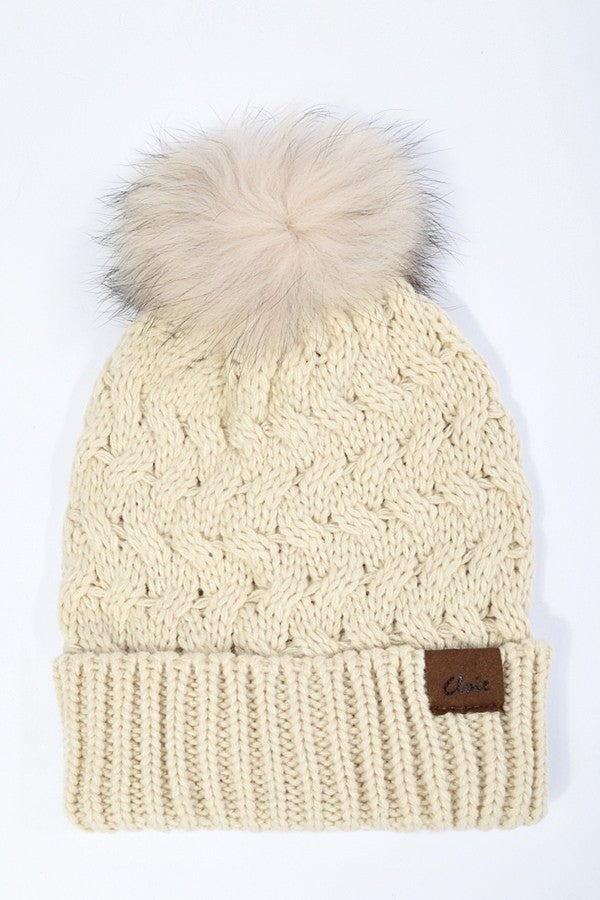 Soft Faux Fur Pom Beanie