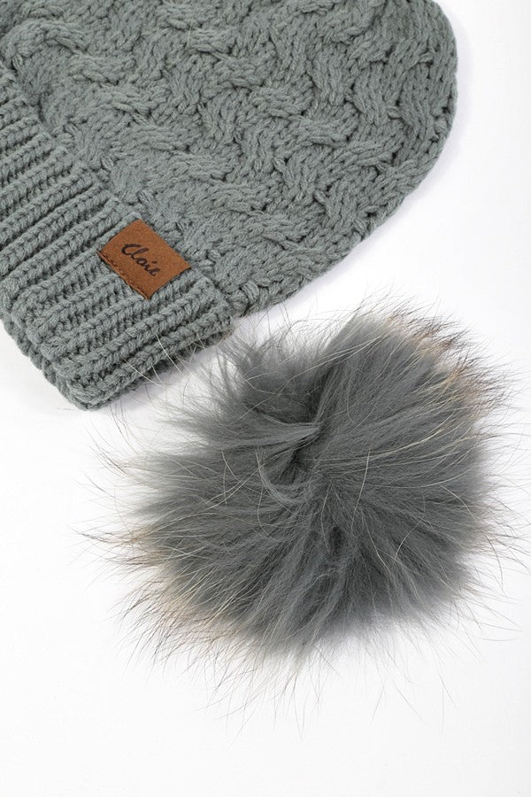 Soft Faux Fur Pom Beanie