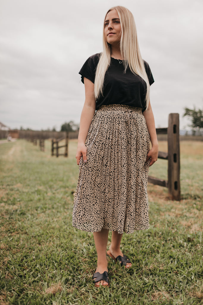 Ashley Pleated Midi Skirt