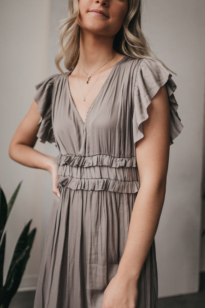 Eliza Midi Dress in Fawn