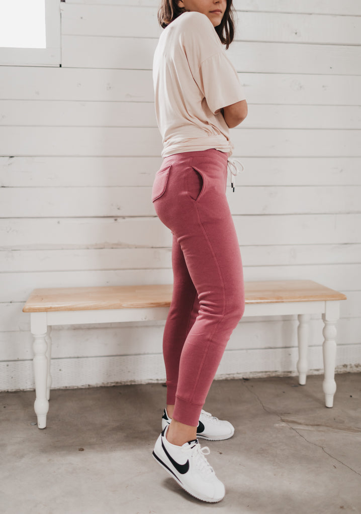 Lounge Jogger Sweat Pants in Berry