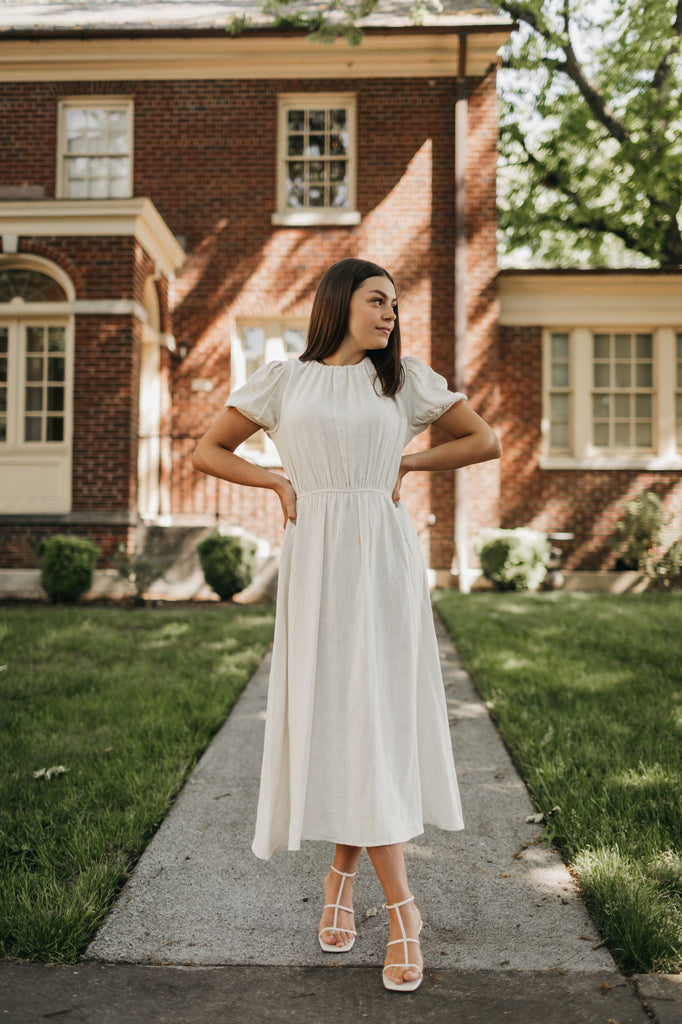 Raven Linen Midi Dress
