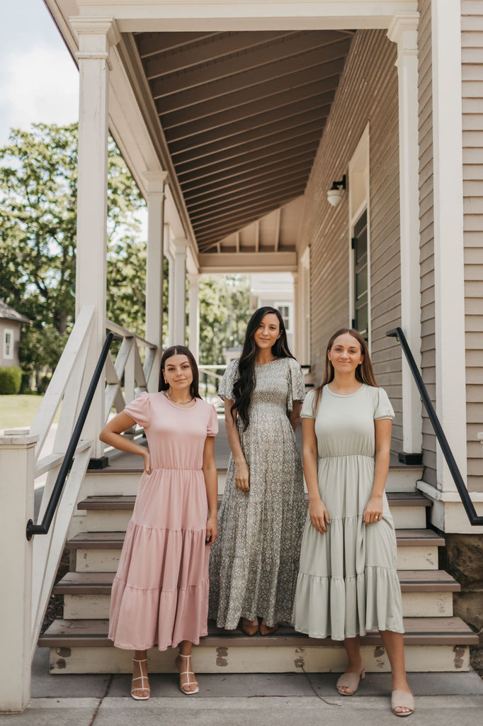 Hannah Midi Dress in Rose