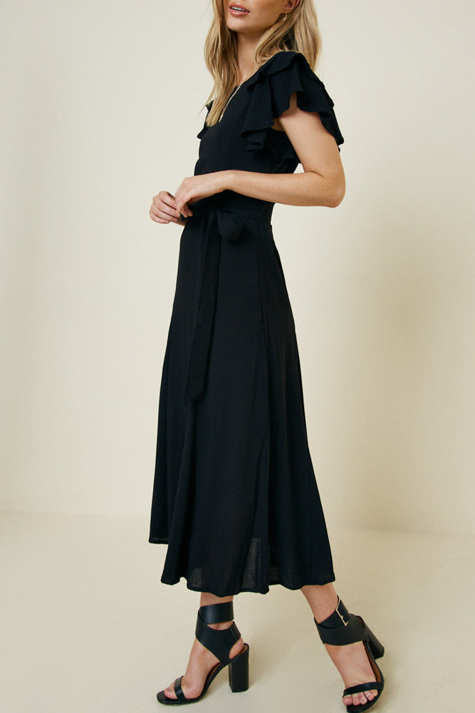 Abby Flutter Sleeve Midi Dress