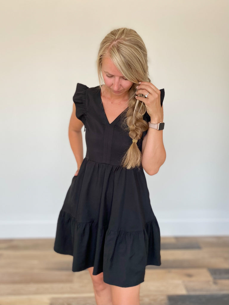 Celeste Flare Dress in Black