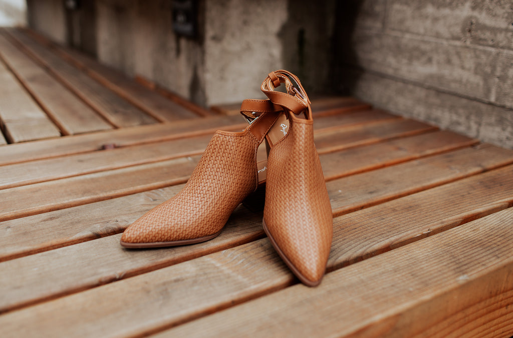 West Livin' Open Heel Bootie in Tan
