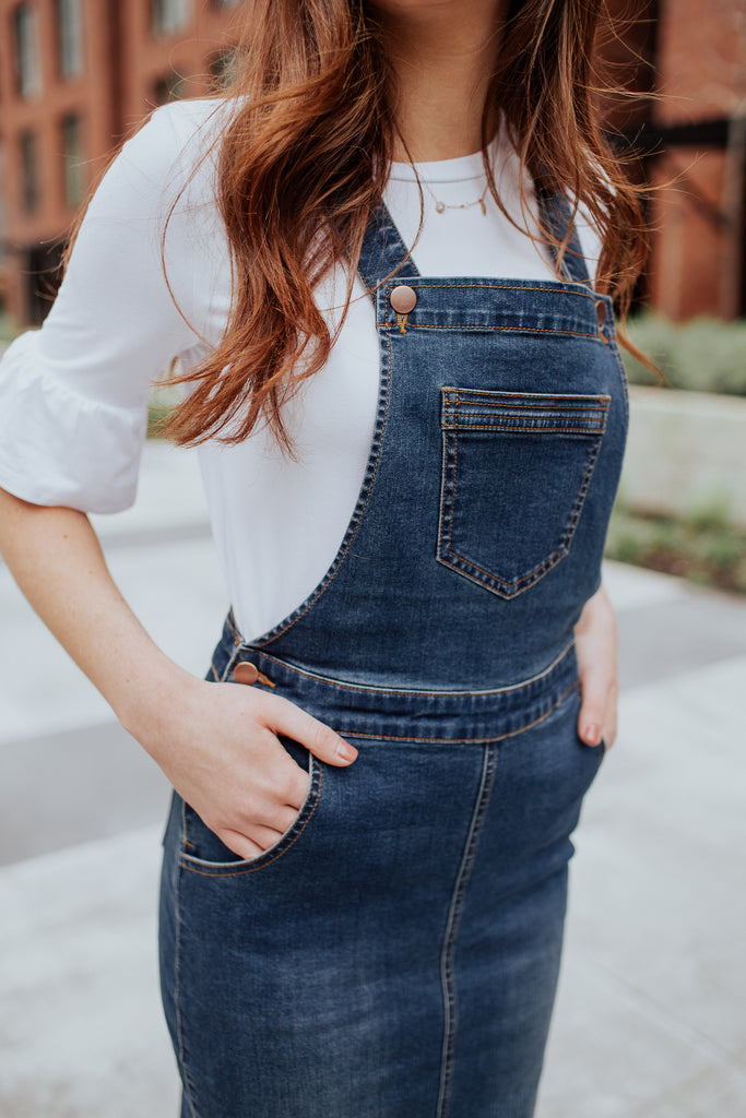 The Esther Denim Overall Dress