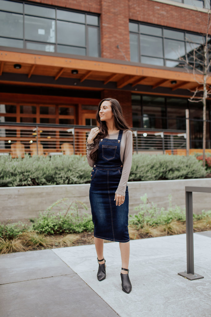 The Esther Denim Overall Dress
