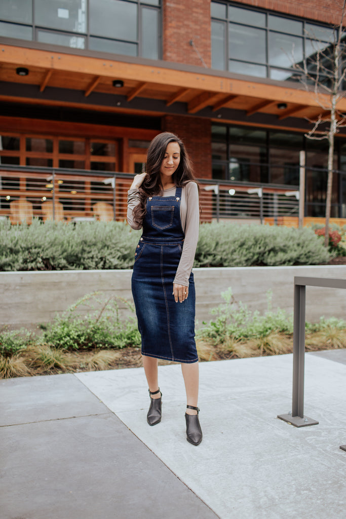 The Esther Denim Overall Dress