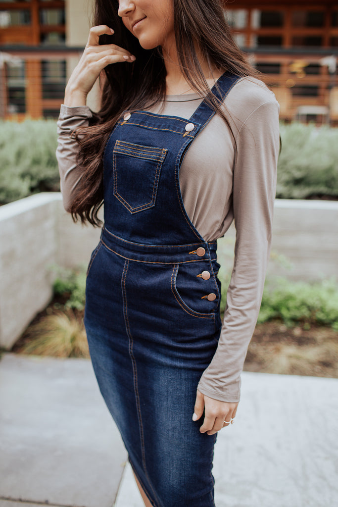 The Esther Denim Overall Dress