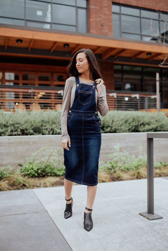 The Esther Denim Overall Dress