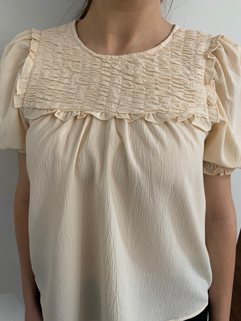 The Buttercream Smocked Top